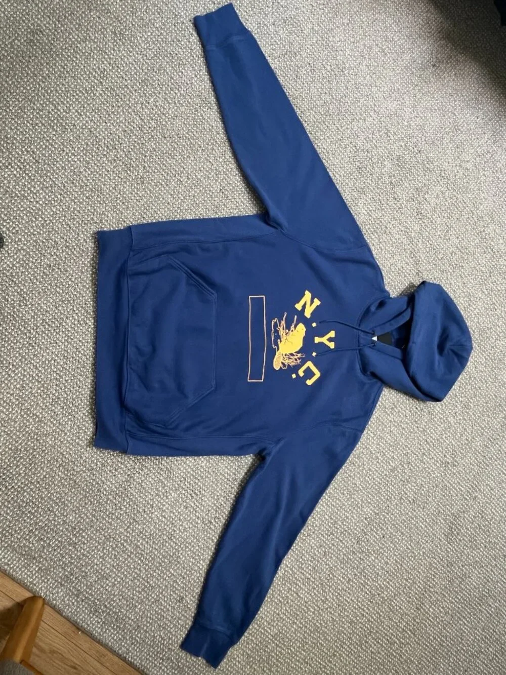 J. Crew Heavyweight NYC Beaver Hoodie In Porter Blue, Size L